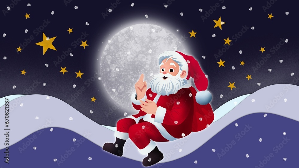 Santa Claus carrying big bag, Portrait of Santa Claus, sack full of presents, Merry Christmas and Happy New Year greeting with cute santa claus, cartoon character Santa Claus Marry Christmas Santa Claus carrying big bag, Portrait of Santa Claus, sack full of presents, Merry Christmas and Happy New Year greeting with cute santa claus, cartoon character Santa Claus Marry Christmas