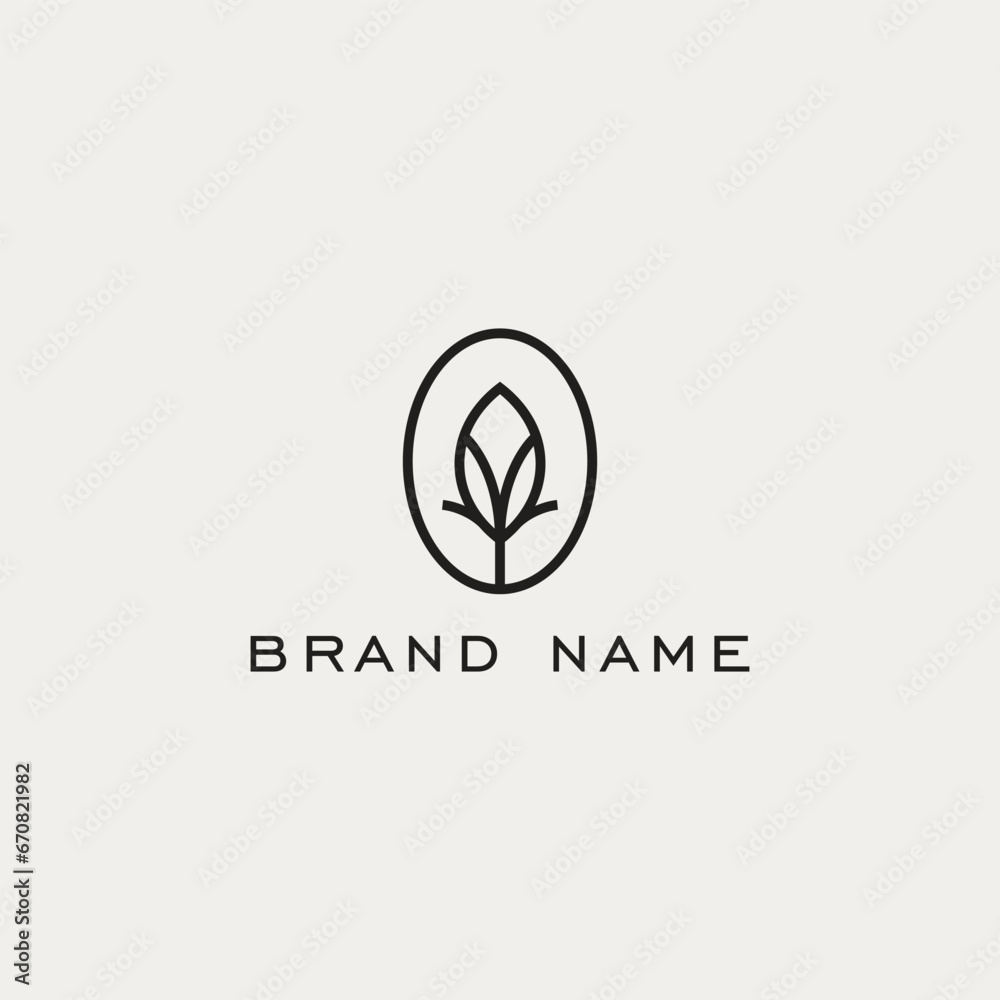 Luxury Leaf Minimalist Design Logo Luxury Leaf Minimalist Design Logo