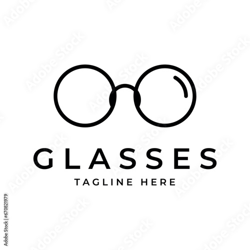 eye glasess logo, spectacles logo line art vector simple illustration template icon graphic design