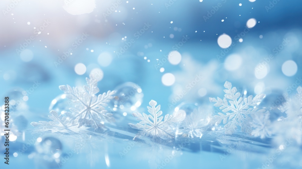 Macro view of intricately detailed snowflakes resting on a cold winter surface with soft light.
Macro view of intricately detailed snowflakes resting on a cold winter surface with soft light.