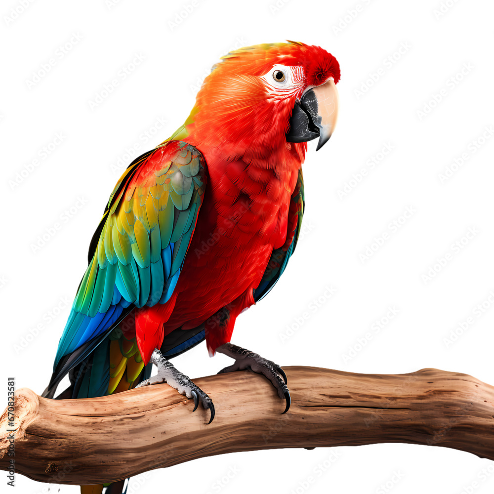 Parrot standing on transparent background