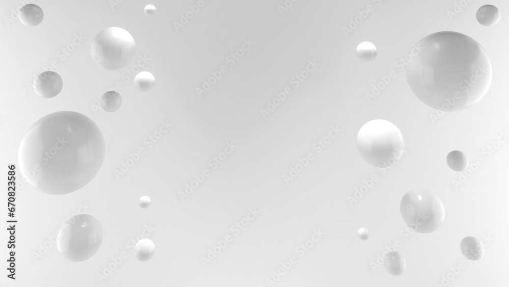 white ball on a white background,soap bubbles,3d rendering