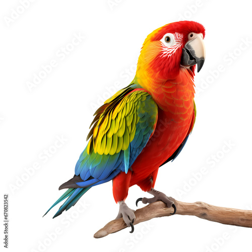 Parrot standing on transparent background