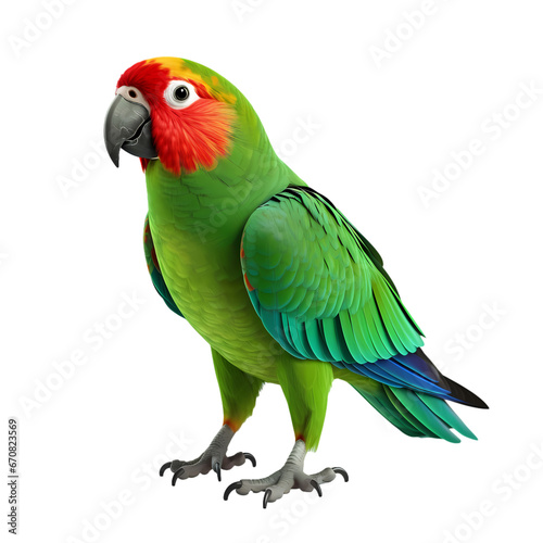 Parrot standing on transparent background © feng