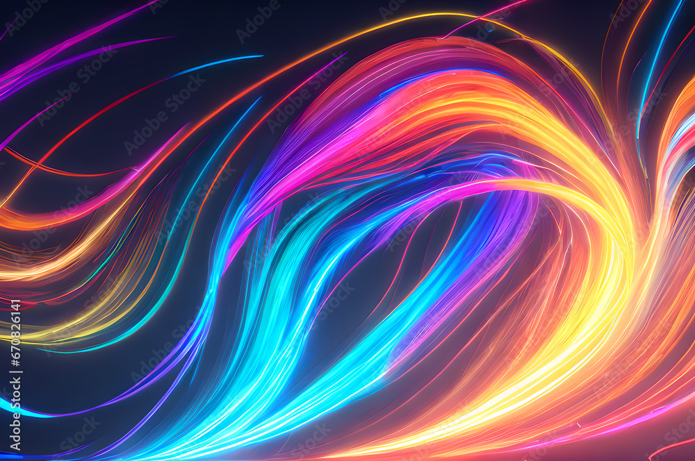 Abstract waves modern multi-colored background. Generative AI Abstract waves modern multi-colored background. Generative AI