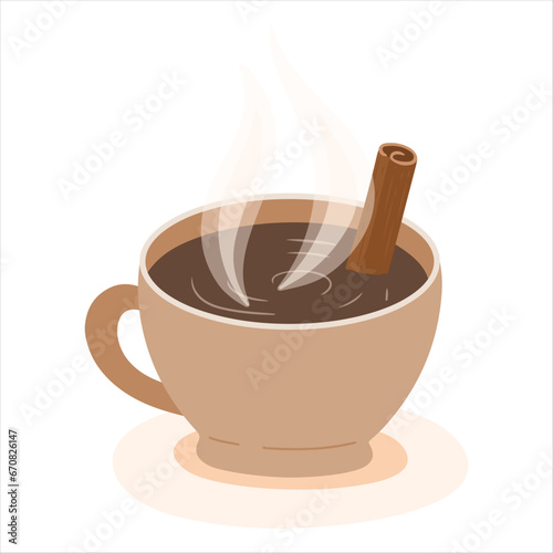 cup of chocolate with cinnamon