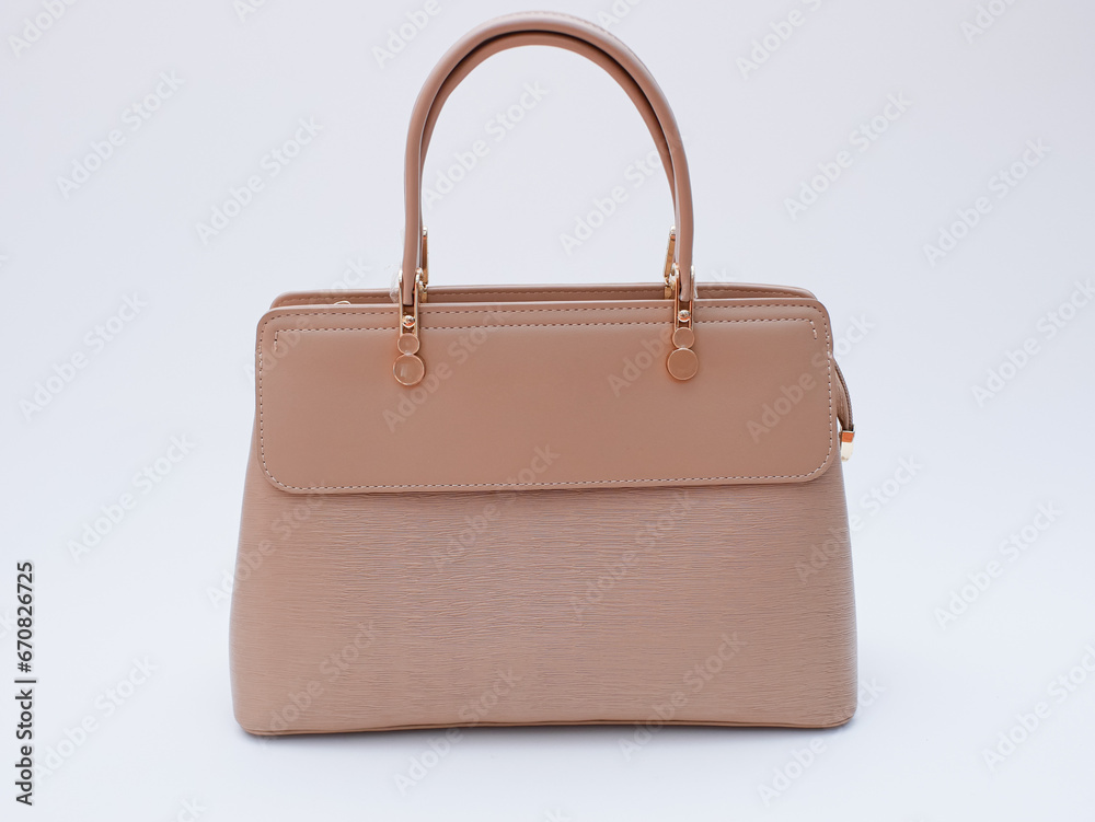 leather woman bag isolated on white background. Women's fashion accessories leather woman bag isolated on white background. Women's fashion accessories