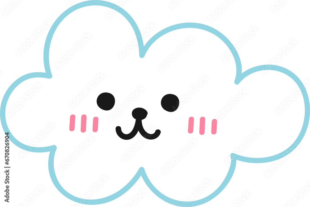 Cute cloud doodle element