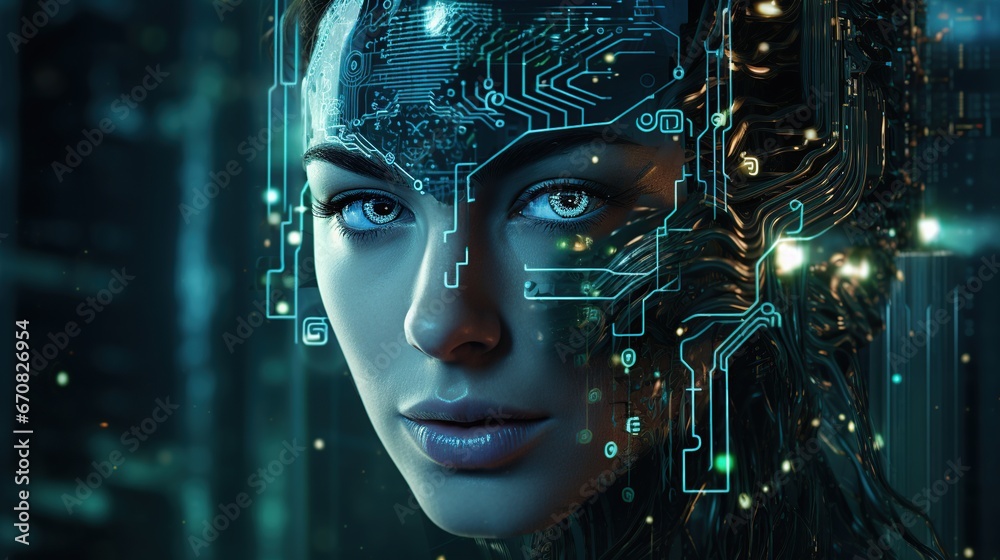 Human Artificial Intelligence concept, Deep machine learning technology ...