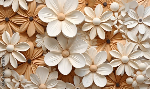 background with wood craved flowers