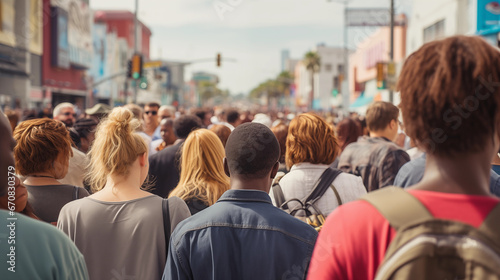big crowd of people in the city of Los Angeles