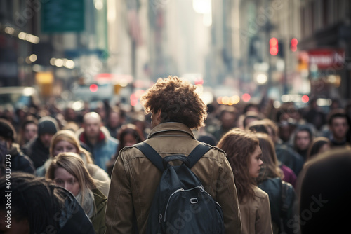crowd of people on the street © 123dartist