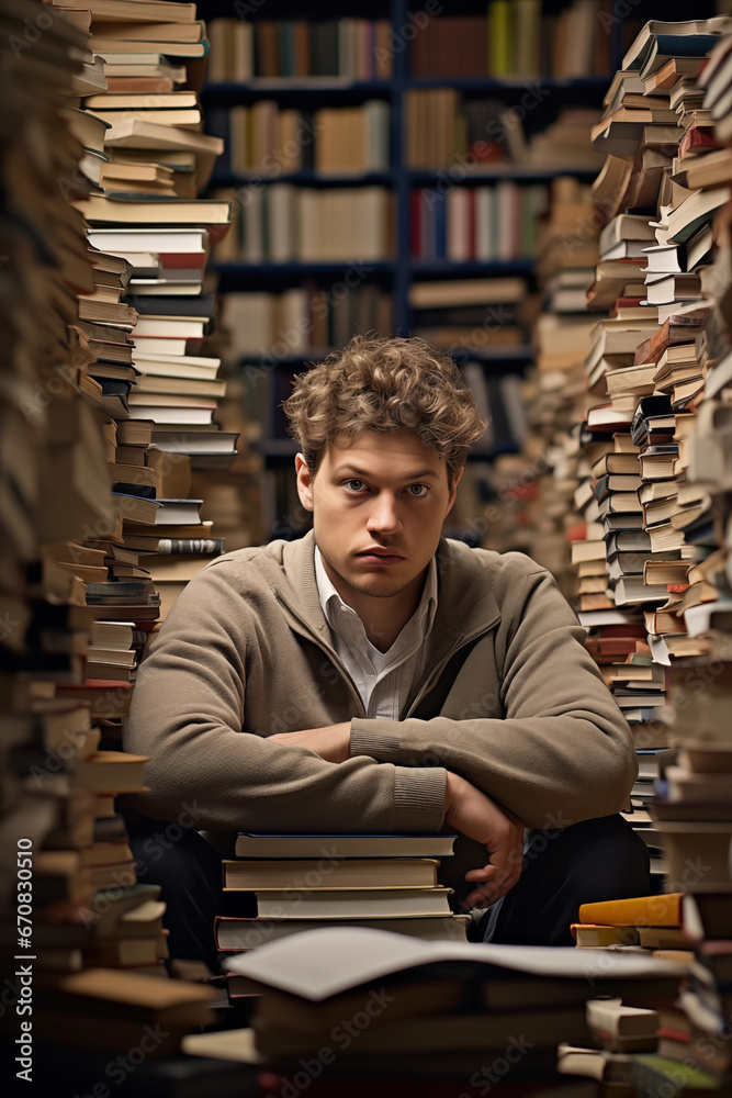 University student in library University student in library
