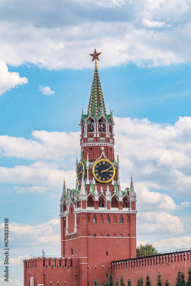 Spasskaya Tower of Moscow Kremlin on Red Square, Russia Spasskaya Tower of Moscow Kremlin on Red Square, Russia