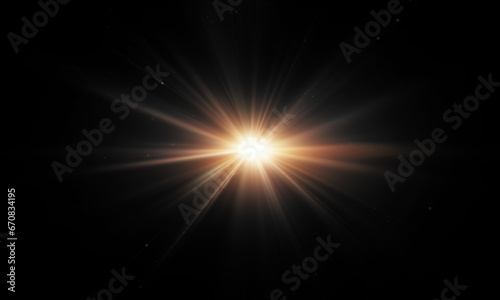  Beautiful light flares. Glowing streaks on dark background