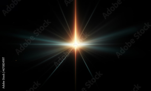 Fototapeta Naklejka Na Ścianę i Meble -  	
Beautiful light flares. Glowing streaks on dark background