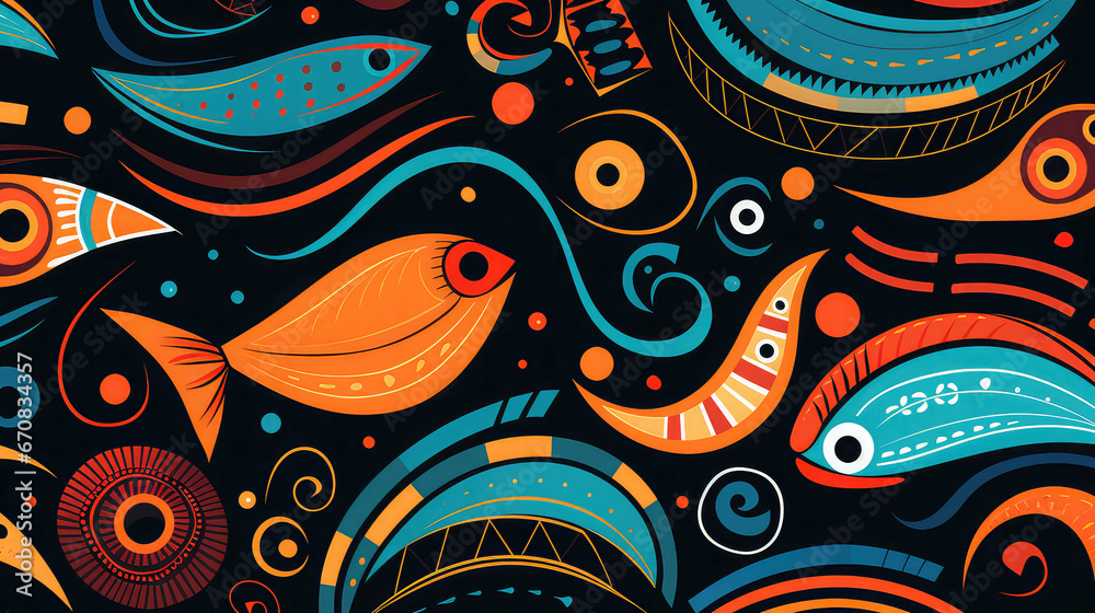Sea Environment african Seamless pattern background