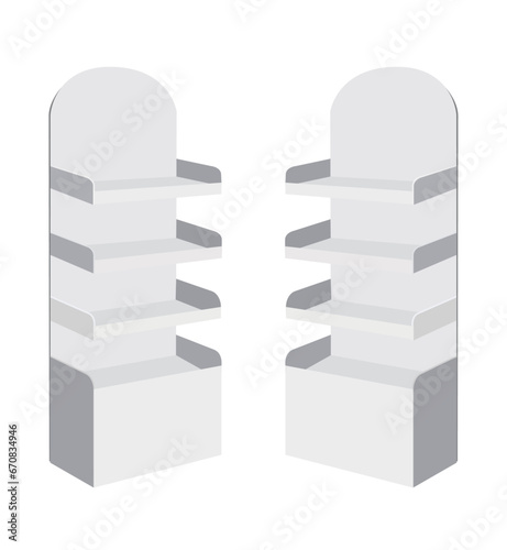 3D gondola mock up design for product display isolated - 3D Illustration