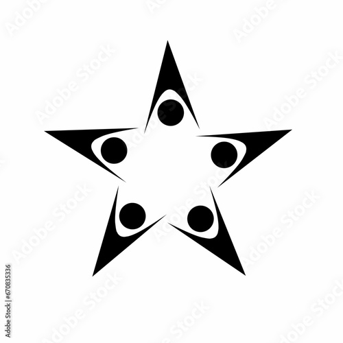 Black star logo to symbolize unity.