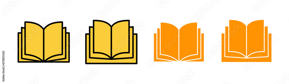 Book icon set for web and mobile app. open book sign and symbol. ebook icon