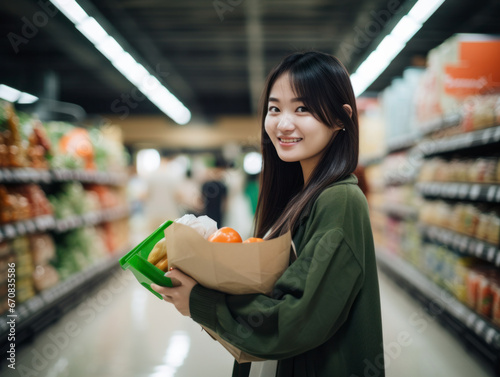 woman shopping in grocery store