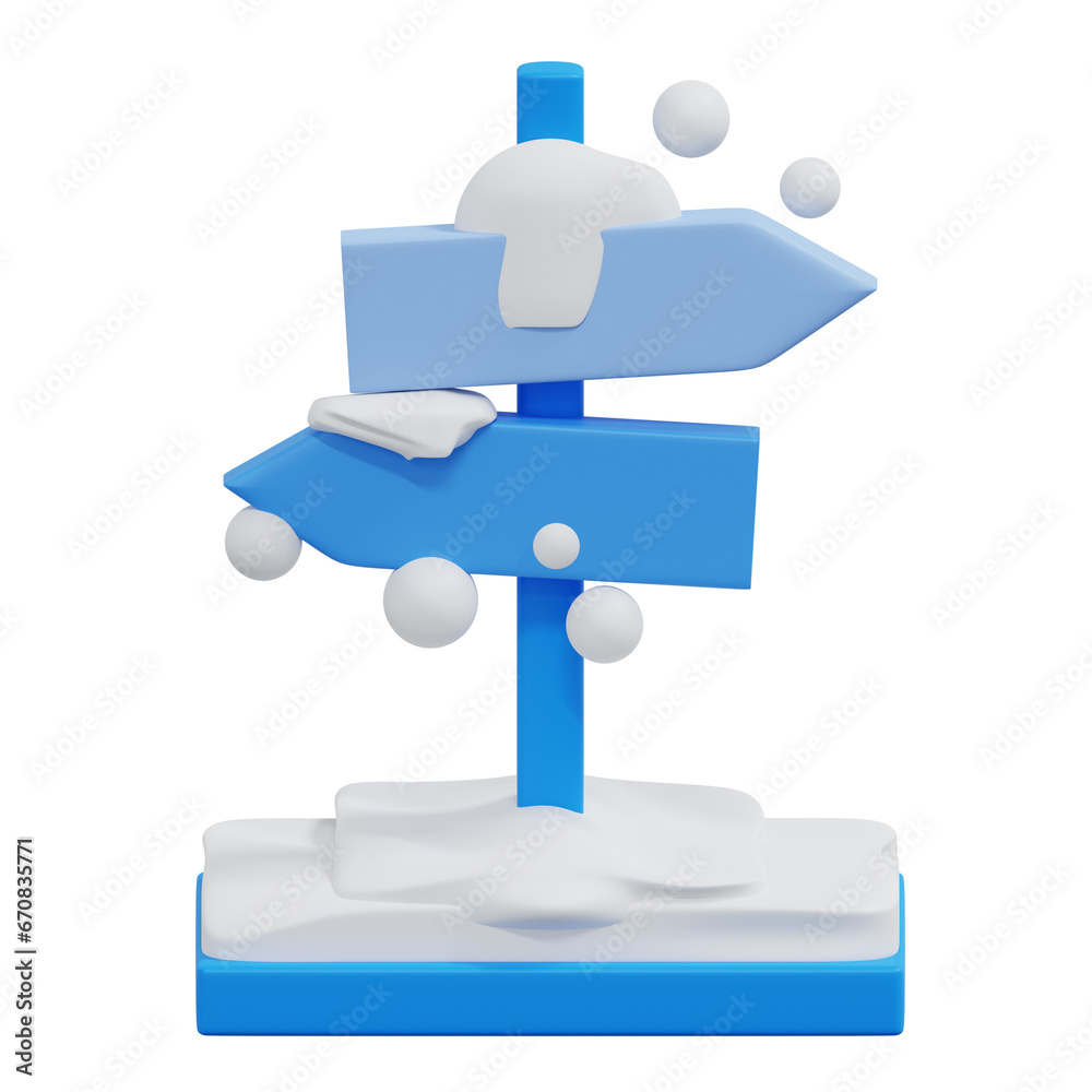 3D Rendering Snowy Direction icon Illustration 3D Rendering Snowy Direction icon Illustration