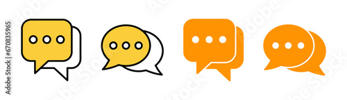 Chat icon set for web and mobile app. speech bubble sign and symbol. comment icon. message
