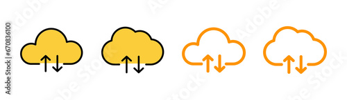 Cloud icon set for web and mobile app. cloud sign and symbol
