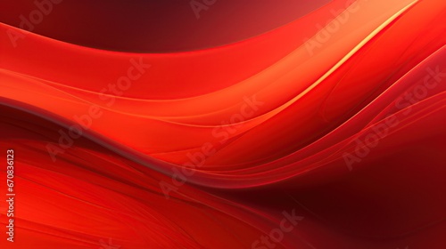 Modern colorful dynamic lines flow  Wave shape in red color background. AI generated image