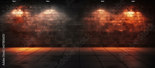 A photo image that has been realistically manipulated showing a wall emitting a soft light in a space devoid of brightness