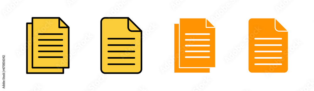 Document icon set for web and mobile app. Paper sign and symbol. File Icon Document icon set for web and mobile app. Paper sign and symbol. File Icon