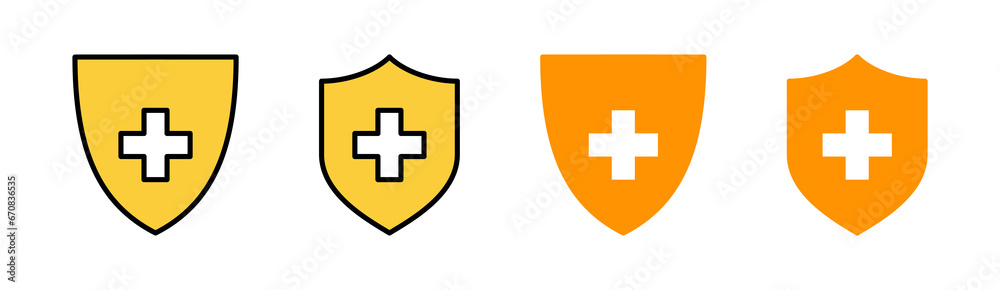 Health insurance icon set for web and mobile app. Insurance document sign and symbol Health insurance icon set for web and mobile app. Insurance document sign and symbol