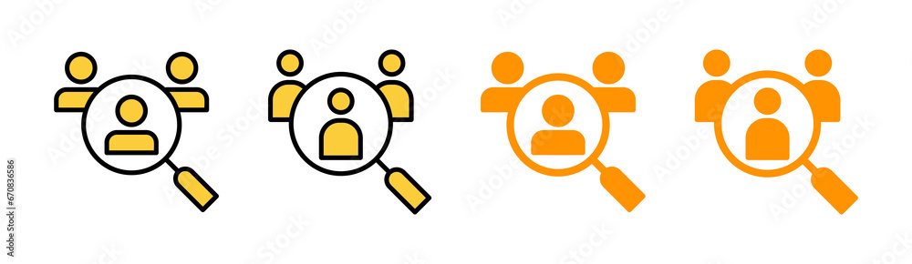 Hiring icon set  for web and mobile app. Search job vacancy sign and symbol. Human resources concept. Recruitment