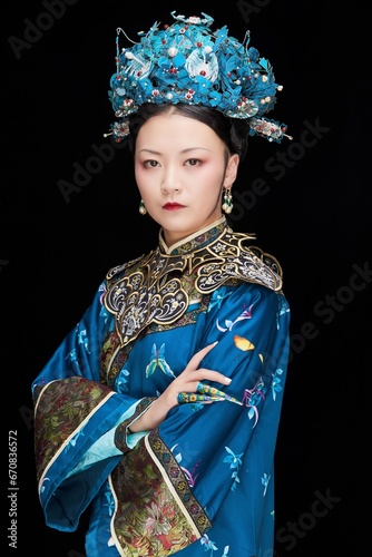 Cuadro en lienzo A Asian woman dressed in Qing Dynasty Empress attire