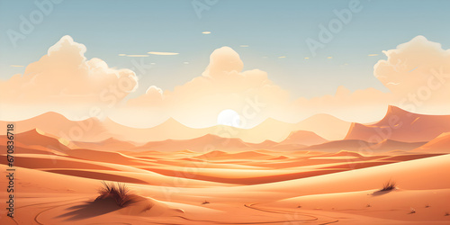 A desert landscape illustration background