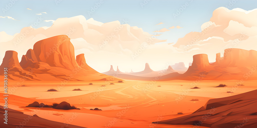 A desert landscape illustration background