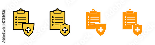Medical insurance icon set tor for web and mobile app. health insurance sign and symbol