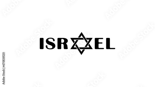 israel text design, text with star of david