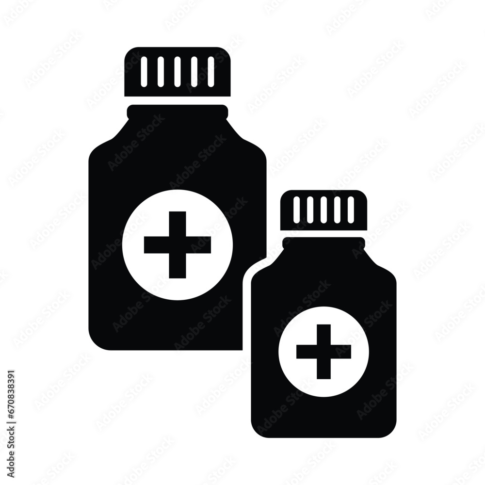 Obraz premium Medicine Bottle Icon Vector Design Template