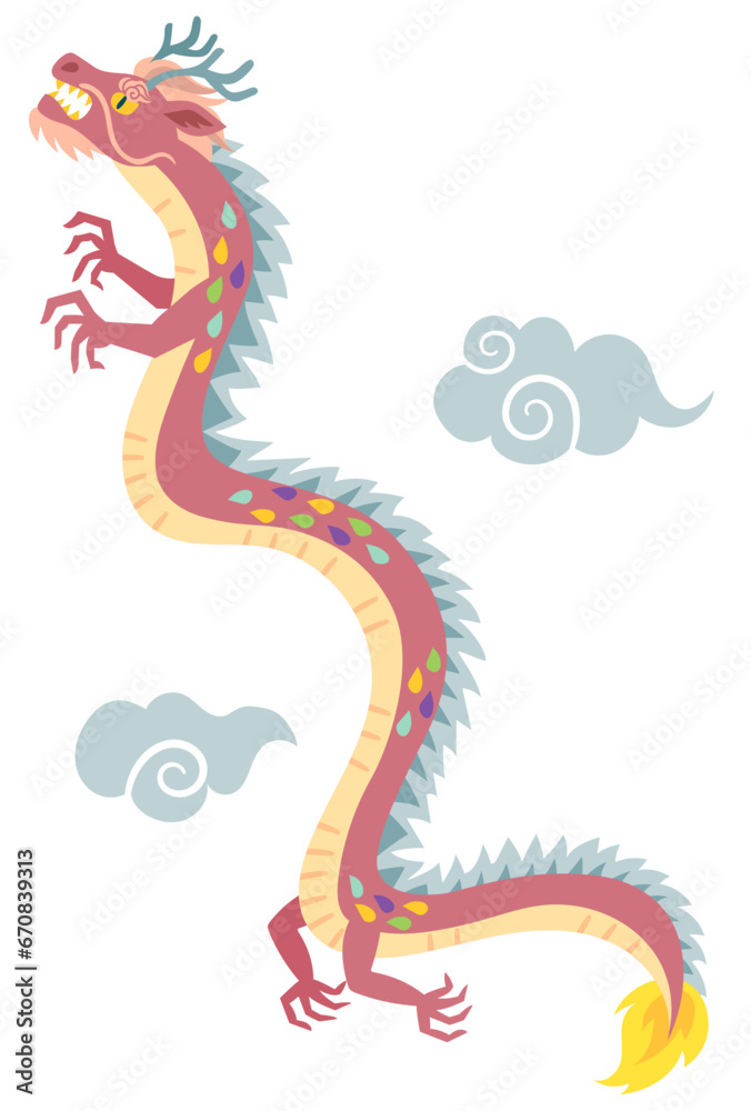 Fototapeta premium ピンク色の昇り龍