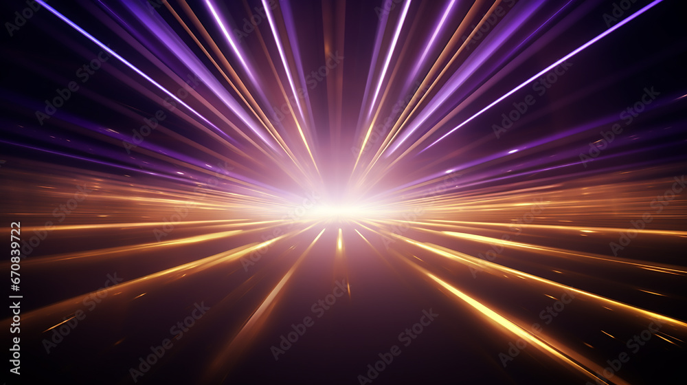 Abstract neon light rays background. purple glowing light burst explosion on black background. abstract flare light rays. 