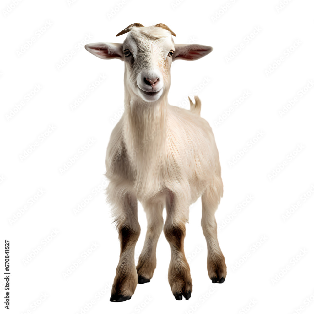 White horned sheep on transparent background White horned sheep on transparent background
