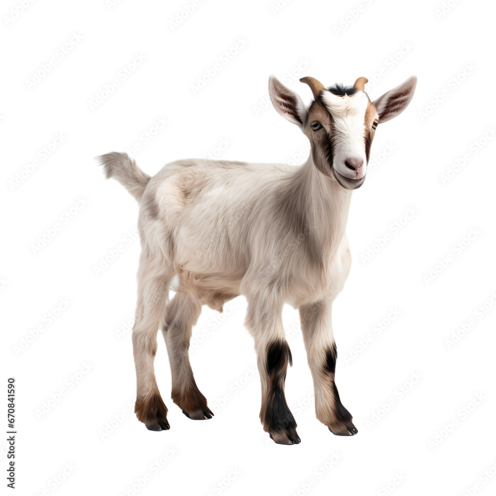 White horned sheep on transparent background White horned sheep on transparent background