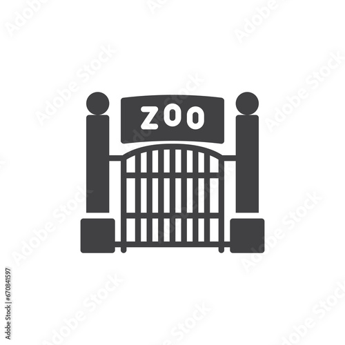 Zoo gate vector icon