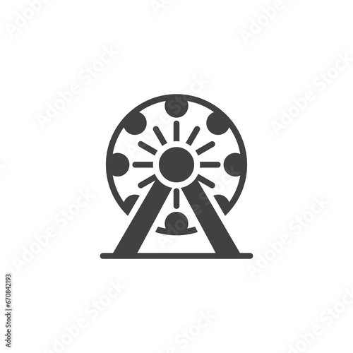 Ferris wheel carousel vector icon