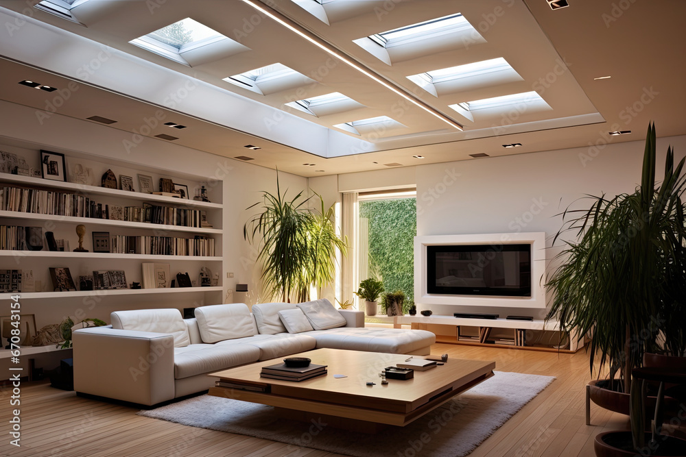 Home modern room with ceiling ventilation refers to the modern interior ...