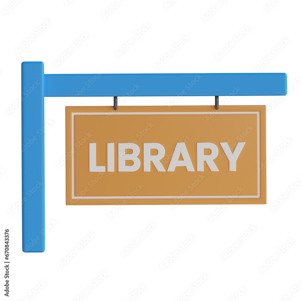 Blue Library with an Attractive 3D Model. 3D Model of a Blue Library ...