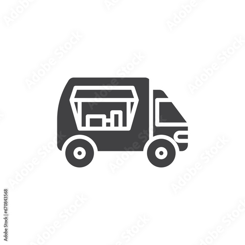 Street food truck vector icon