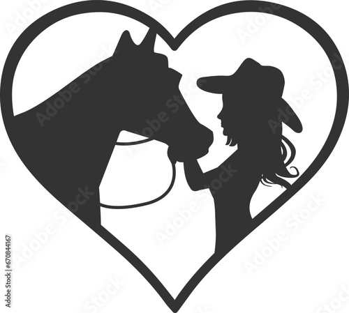 Girl With Horse Heart - Cowgirl Illustration