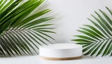 Clean and Chic: White Podium with Tropical Touch